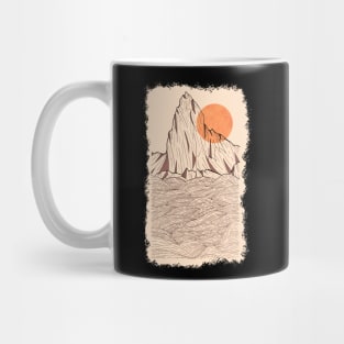 Orange sun cliffs Mug